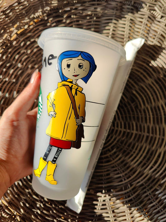 Starbies Coraline 24oz cold cup