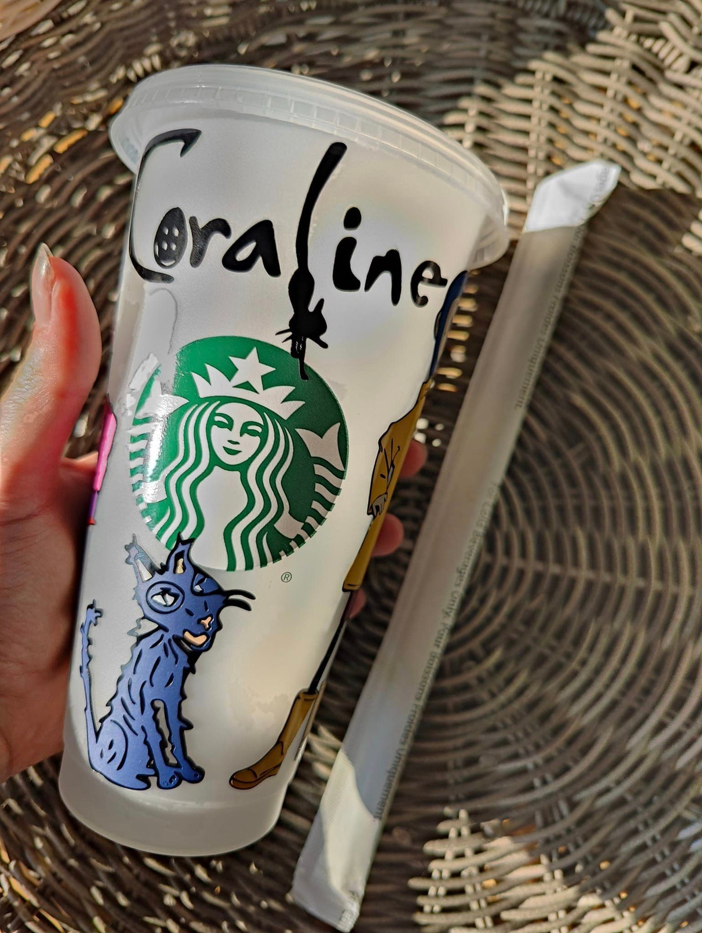 Starbies Coraline 24oz cold cup